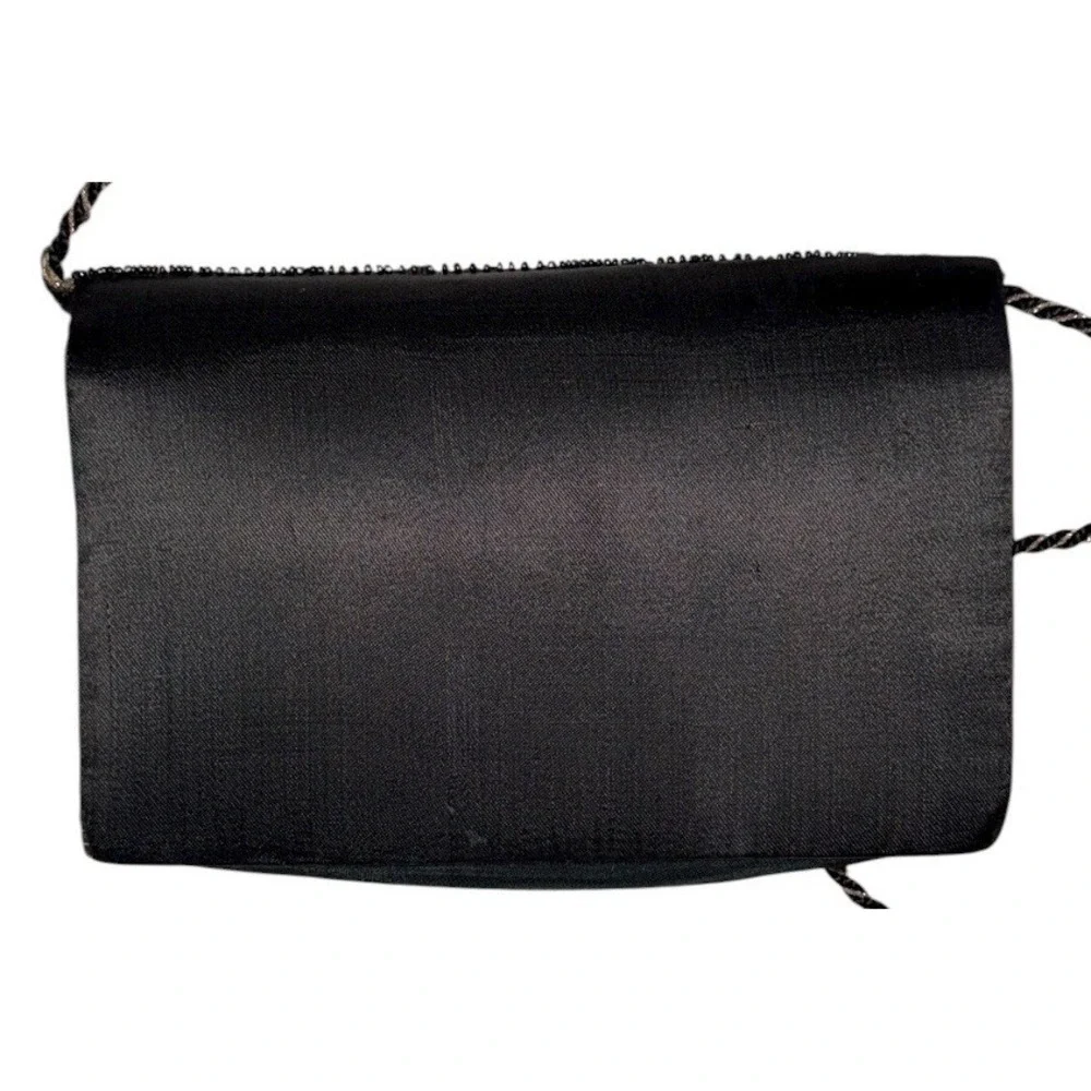 Vintage Sequin Geometric Evening Bag – Metallic Arcs & Rope Strap
